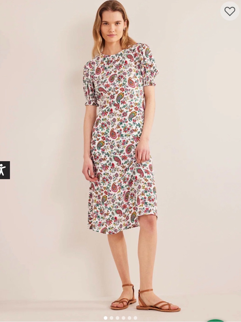 Boden Corinne Paisley Jersey Midi Tea Dress - US 16-18R